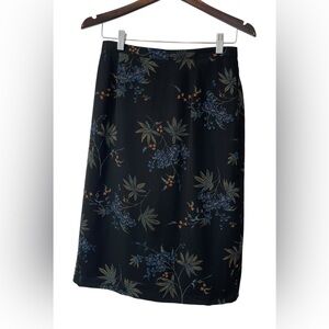 pendelton womens straight a-line‎ dark floral skirt Size 12 Petite Knee Length